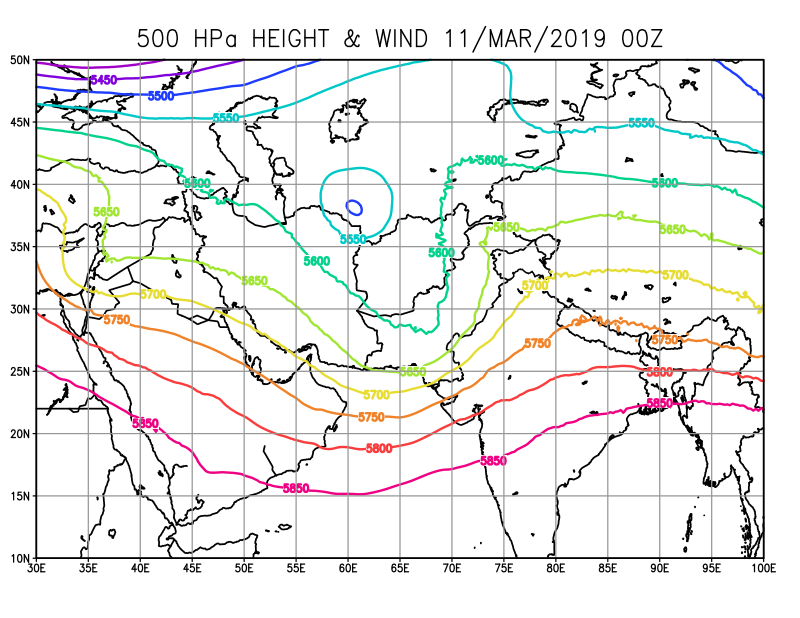 500 hPa Height & Wind